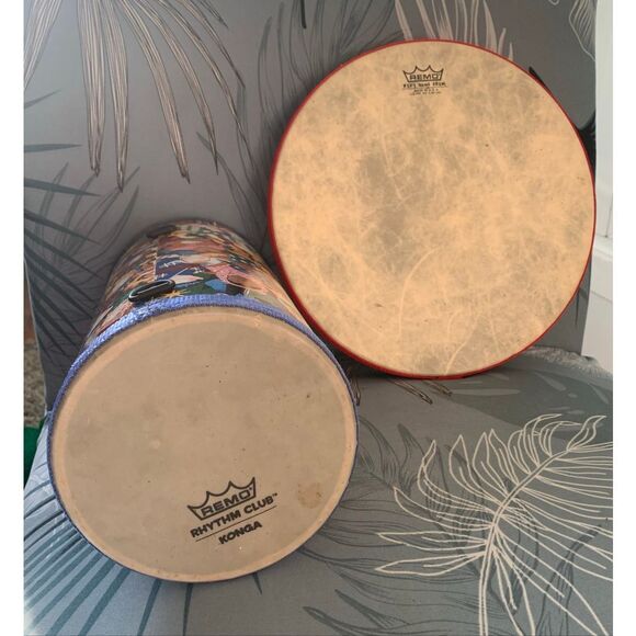 2 REMO Kids Percussion Konga & Hand FiberSkyn Drum SET - Picture 3 of 6